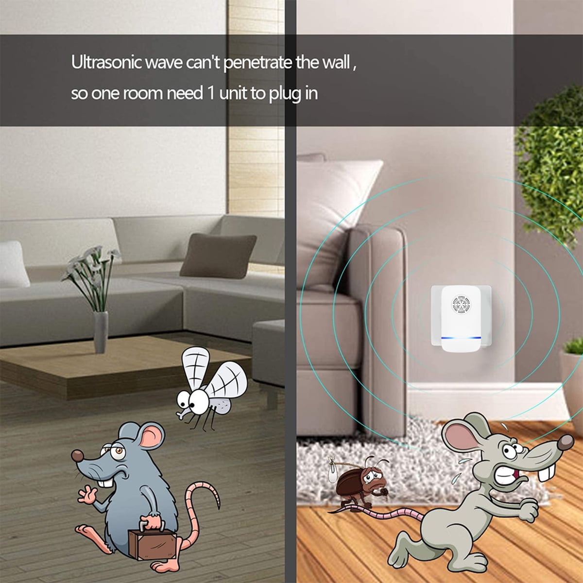 Buy Ultrasonic Pest Repeller Electric Fly Mosquito Dispeller Mouse