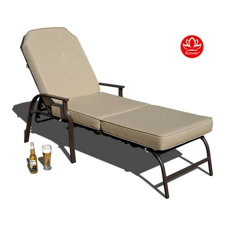 rust kozyard chaise maya resistant polyester cushion beige lounge patio yard deck weather chair pool fabric steel outdoor dialog displays