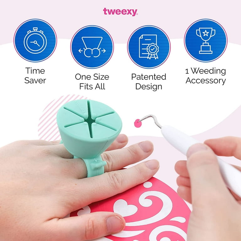 tweexy Craft Vinyl Weeding Scrap Collector Ring for Heat Transfer Vinyl,  HTV Crafting Adhesive Paper Sheets Holder (Mint) 