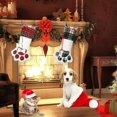 thumbnail image 4 of Medias navideñas, conjunto de medias navideñas, copo de nieve con patrón de pata de perro, 4 of 5