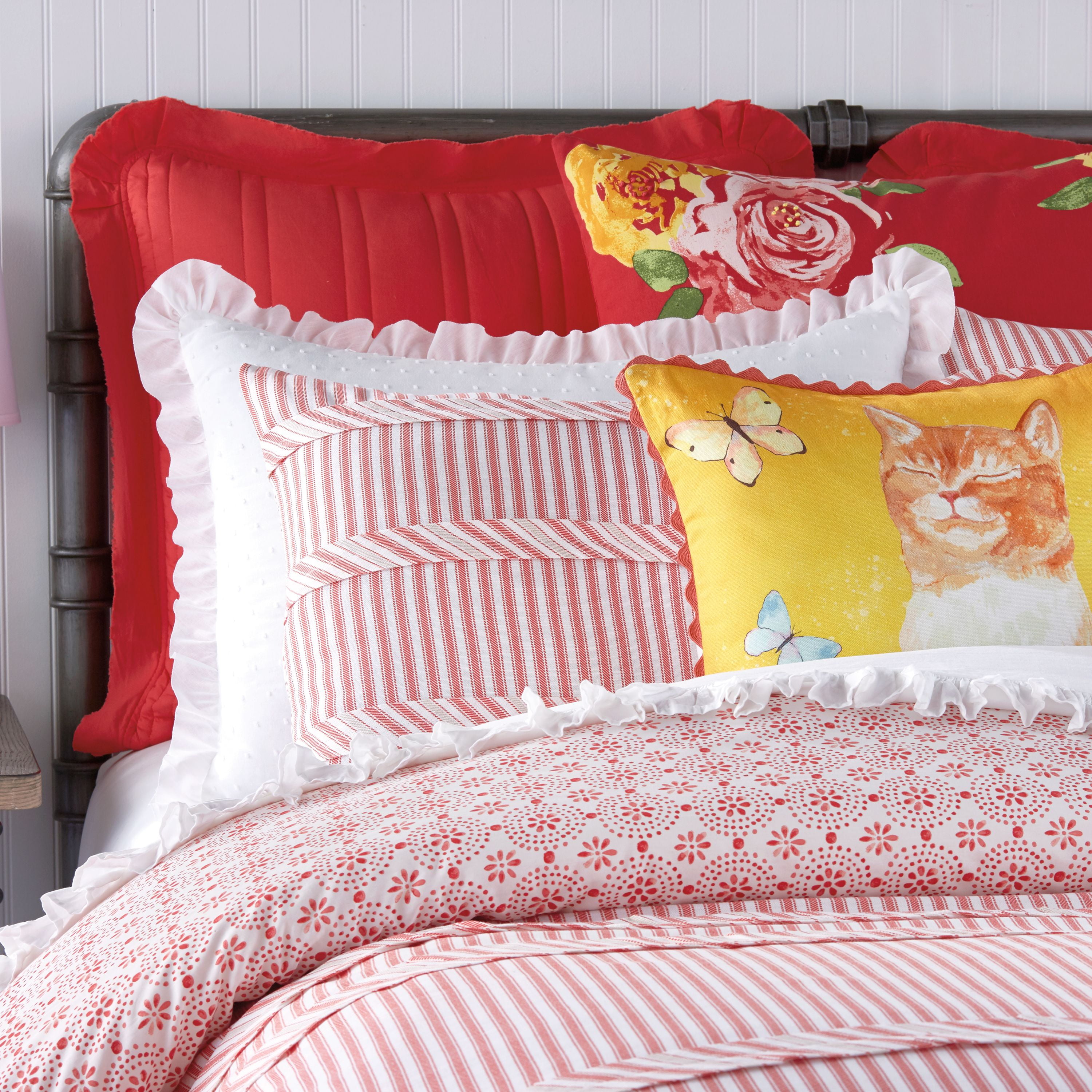 The Pioneer Woman Ticking Stripe Comforter Red Com