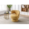 thumbnail image 2 of Mid Century 360 Degree Swivel Cuddle Barrel Accent Sofa Chairs, Round Armchairs with Wide Upholstered, Fluffy Velvet Fabric Chair for Living Room, Bedroom, Office, Waiting Rooms, Yellow, 2 of 8