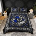 thumbnail image 2 of Erosebridal Chic Butterfly Queen Duvet Cover Set, Bohemian Aztec Mandala Bedding, Black Gray Blue, Black Reversible 3pcs, 1 Duvet Cover and 2 Pillowcases (No Comforter), 2 of 6