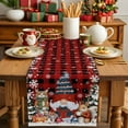 thumbnail image 2 of Christmas Tree Gnome Cat Squirrel Table Runner 18x72in Non-Slip Cotton Linen Table Runners, Red Plaid Lattice Dresser Scarves TableRunner for Dinner Kitchen Dining Wedding Party, 2 of 9