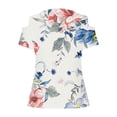 thumbnail image 4 of LYXSSBYX Womens Tops Dressy Casual Summer 2024 Women's Fashion Casual Printed Eyelet Embroidery Shoulder Leakage Short Sleeve Pullover Short Sleeve Top, 4 of 5