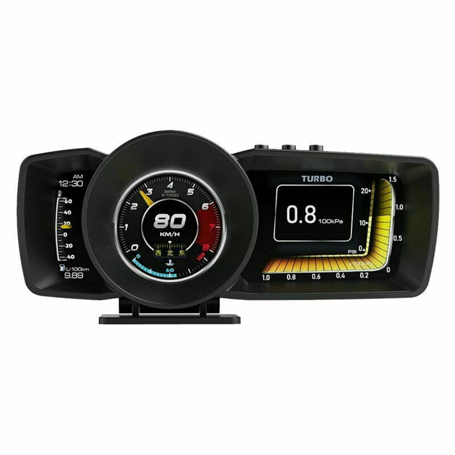 Espere Están deprimidos Odio Geloo Car HUD Head-up Display OBD2+GPS Speedometer Digital HUD Display  Turbo RPM Alarm for Vehicle - Walmart.com