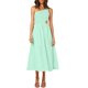 thumbnail image 2 of SAYOO vestidos largos acampanados para mujer 2022, verano sin mangas de un hombro fruncido Color sólido recorte de una pieza SAYOO casual, 2 of 6