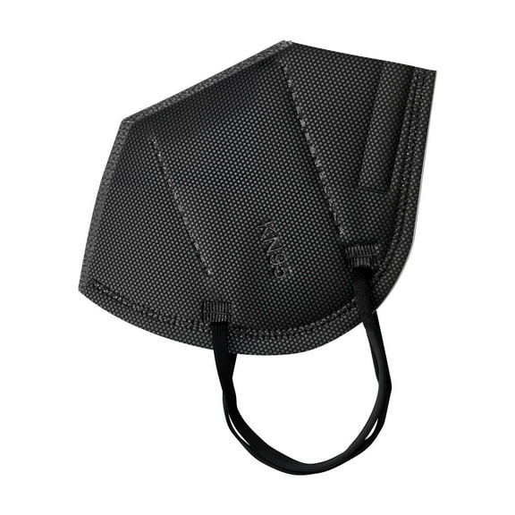 50 Black KN95 5-Layer Filter Face Masks, Individually Wrapped Particulate Respirator for Construction, Allergies, & Daily Protection