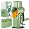 thumbnail image 1 of Rallador rotativo de queso SUSTEAS con 5 cuchillas, color verde retro, 1 of 8