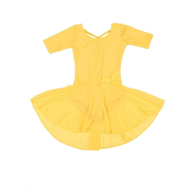 Yellow leotard shop with skirt