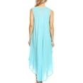 thumbnail image 2 of Sakkas Tia Women's Casual Summer Maxi Loose Fit Sleeveless Tank Dress Cover-up - 19304-Turquoise - One Size Plus, 2 of 5