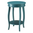 thumbnail image 2 of Teal Round Side Table with Bottom Shelf, 2 of 8