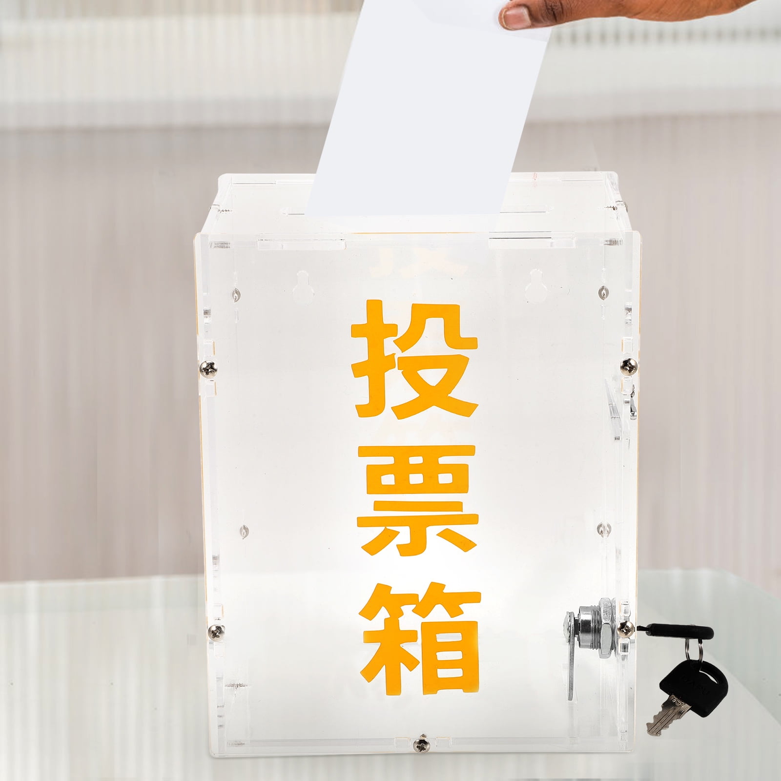 MLINS  Ballot Box with Lock Boxes Wall Mounted Mailbox Transparent