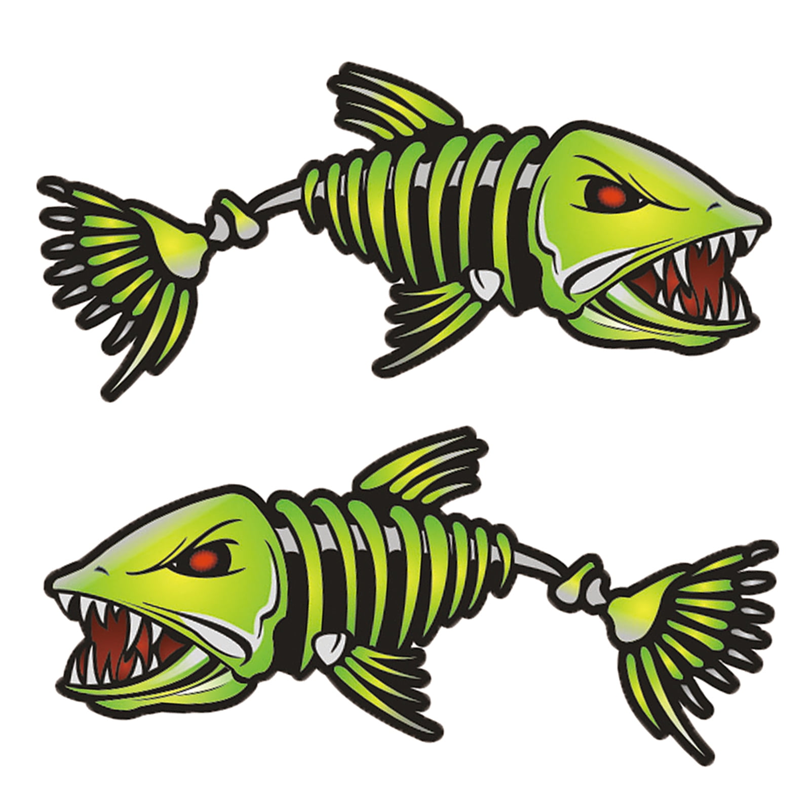 Fishing Funny Cartoon Fish Stickers - 2 Pack of 3 Stickers
