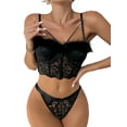 thumbnail image 2 of Arvbitana Women Camisole Spaghetti Straps See-through Lace Feather Patchwork Tops Party Club S-L, 2 of 6