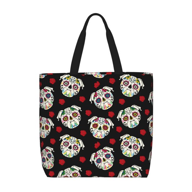 Balery PUG Bolsa de Mano para Mujeres con Cremallera, Bolsa de Gimnasio con Compartimentos, Bolsa para Laptop, Bolsa para Trabajo