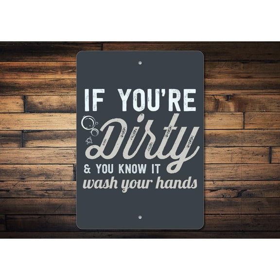 Wash Your Hands Novelty Decor, Metal Wall Sign - 10x14 Inches