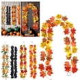 thumbnail image 4 of Artificial Maple Leaf Garland Fake Fallen Leaves Autumn Decor Rattan For Thanksgiving Wedding Festivals Decor Halloween Xmas, 4 of 8