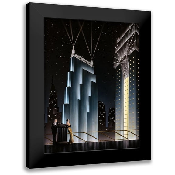Hoppe, Robert 12x14 Black Modern Framed Museum Art Print Titled - Into the Night
