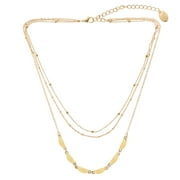 Time and Tru Womens 3 Layer Gold Tone Necklace