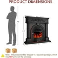 thumbnail image 2 of BOSHIRO Electric Fireplace with Mantel, 51 Inch Solid Wood TV Stand with Fireplace, Roman Column Design for Entryway Decor, Bedroom, 2 of 7