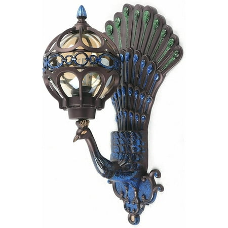 

Oukaning Peacock Wall Lamp Bedroom Wall Sconce Outdoor Indoor Wall Light Waterproof