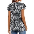 thumbnail image 4 of Fantaslook Womens Blouses Dressy Casual Pleated Tunic Tops Floral Ruffle Sleeve Summer Shirts, 4 of 8