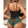 thumbnail image 3 of Gibobby Tangas de mujer sexy para sexo Día de San Valentín Sexy sujetador hueco ropa interior mujer Tanga encaje inalámbrico conjunto lencería Sexy vendaje íntimos(Verde, XL), 3 of 4