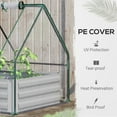 thumbnail image 6 of CoSoTower 4' X 3' Galvanized Raised Garden Bed with Mini Pvc Greenhouse Cover, Outdoor Metal Planter Box with 2 Roll-Up Windows for Growing Flowers, Fruits, Vegetables and Herbs, Clear, 6 of 9
