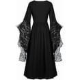 thumbnail image 4 of Witch Dress for Women Lace Square Neck Batwing Sleeve Halloween Dresses Adult Gothic, 4 of 5