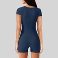 thumbnail image 6 of NMMUED Rompers for Women Workout Seamless Romper Yoga One Piece Tank Tops Jumpsuits Short Sleeve Tummy Control Rompers Navy L, 6 of 8