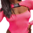 thumbnail image 3 of PENGXIANG Ladies Summer Short Top  Front Buckle Long Sleeve Smock Clothes, 3 of 3