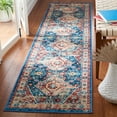 thumbnail image 2 of SAFAVIEH Riviera Jacob Oriental Polyester Machine Washable Runner Rug, Blue/Gold, 2'2" x 9', 2 of 8
