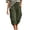 #01 Army Green 【Mix, Match & Rotate: Stock Up on Daily Colors】, variant on Womens Cargo Capri Pants, Elastic Waist Drawstring Cropped Pants with Multi Pockets, Outdoor, Walking Casual Workout Wear | VerBelle,Army Green L