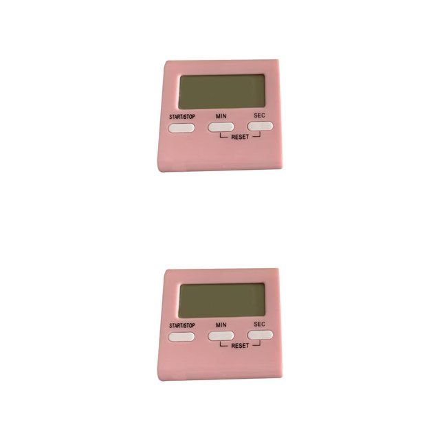 jesticaly Digital Kitchen Timer LCD Cooking Electronic Sleep Oven Boiled Eggs Alarm Clock Table Decor for Sports Game Pink 2Set