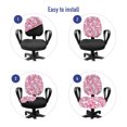 thumbnail image 3 of Anime Office Chair Slipcover, Funny Kawaii Illustration Rabbits Funky Animals Bunnies Humor Print, Protective Stretch Decorative Fabric Cover, Standard Size, White Pink, by Ambesonne, 3 of 4