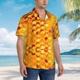 thumbnail image 3 of Fotbe Bees on Hive Honeycomb Camisa Hawaiana para Hombre Unisex – Camisa Casual de Verano con Botones de Manga Corta de Algodón y Lino,XX-Large, 3 of 7
