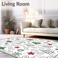 thumbnail image 2 of ODIKA 6'x9' Machine Washable Non-Slip Area Rug, North Pole Adventure Merry Xmas Joyful Spirit Welcoming Entrance High Traffic Rug, Green, 735963, 2 of 7