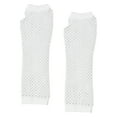thumbnail image 4 of TIEVOSA Gants Longs Élastiques en Filet Grossier pour Femmes, Style Punk, Demi-Doigts, pour Boîte de Nuit, Carnaval, Fête (Blanc), 4 of 4