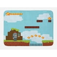 thumbnail image 1 of Video Games Bath Mat, Arcade World Kids 90's Fun Theme Knight with Fireball Bonus Stars Coins Image, Non-Slip Plush Mat Bathroom Kitchen Laundry Room Decor, 29.5 X 17.5 Inches, Multicolor, Ambesonne, 1 of 2