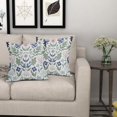 thumbnail image 6 of Blue Green Floral Pillow Covers 18x18 Set of 2 Navy Pink Sage Flower Flower Block Print Decorative Throw Pillowcases Outdoor Spring Summer Farmhouse Cushion Cases Decor for Home Couch Sofa Bed, 6 of 7