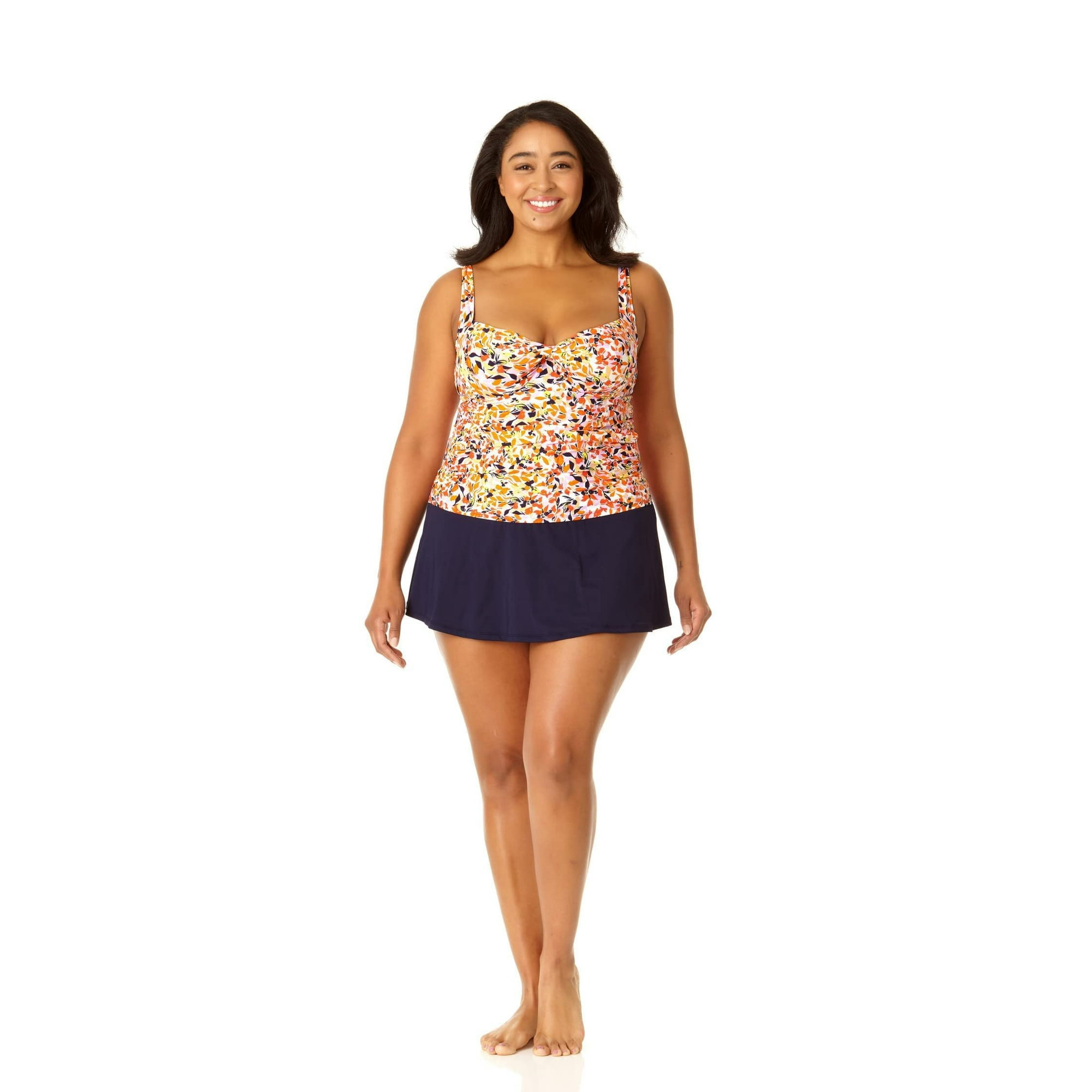 UPC 195609603995 product image for Anne Cole Plus Size Retro Twist Front Underwire Tankini Multi 20W | upcitemdb.com