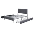 thumbnail image 5 of Yesfashion Linen Metal Frame Upholstered Bed with 4 Drawers, Linen Fabric, 5 of 9