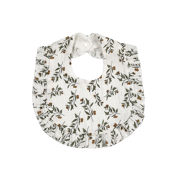 Gauze Bib for Babies, Soft Breathable Cotton Fabric, Ruffled Edge Design, 9.45 in x 11.81 in, Reusable Burping Towel, Fits Newborn to 3 Years