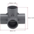 thumbnail image 3 of Jinsinto 4 Way Elbow PVC Pipe Fitting Furniture Grade 32mm Angle Tee Connectors Gray 10Pcs, 3 of 4
