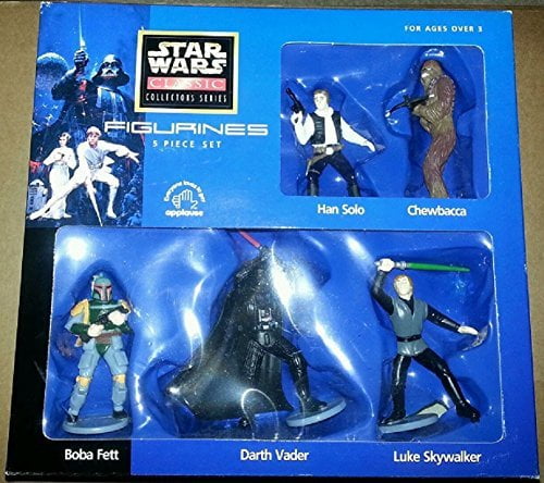 C-3PO DARTH VADER THIS SET FEATURES REMOVABLE STEP PLATFORM HAN SOLO 1995 APPLAUSE STAR WARS CLASSIC COLLECTORS SERIES FIGURINES WITH BESPIN DISPLAY PLATFORM THIS SET INCLUDES LUKE SKYWALKER CHEWBACCA FIGURES CAN STAND S & TWO-STAGE PLATFORM R2-D2