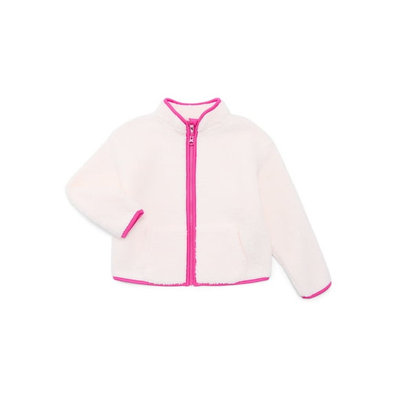 Athletic Works Girls Faux Shearling Zip Jacket, Sizes 4-18