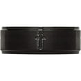 thumbnail image 4 of Stainless Steel Brushed/Polished Black Ip-Plated Cross 8mm Band (Size 7) Made In China sr335-7, 4 of 5