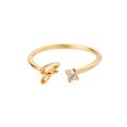thumbnail image 1 of Kkkded Finger Ring Adjustable Electroplated Alphabet 26 - Letter Geometric Finger Ring - for Women, 1 of 7