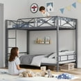 thumbnail image 3 of EDTara Heavy Duty Steel Bunk Bed, Twin Over Twin Metal Frame With Safety Rails for Compact Bedrooms, 3 of 7